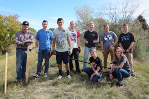 Missionaries help dig more than 3,000 holes.